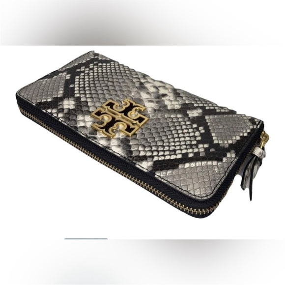 Tory Burch Britten Zip Continental Wallet Snake Skin - Picture 3 of 4